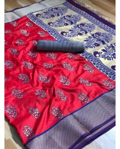 Delicate silk embroidered saree