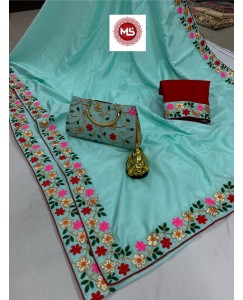Silk saree heavy embroidered